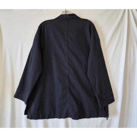New w/Tags Eileen Fisher Womens Navy Ocean Stand Clear Jacket Large RT $228 - Picture 10 of 11